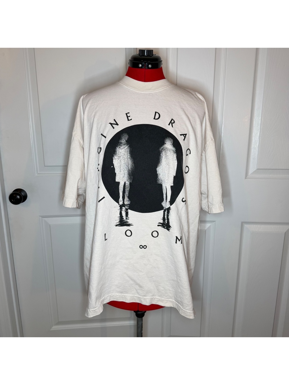 Imagine Dragons 2024 Loom World Tour Cream Short Sleeve Concert Tee Shirt Mens L